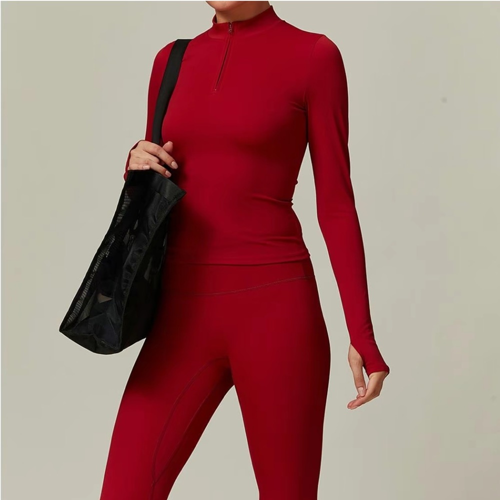 NWOT cherry red workout set
